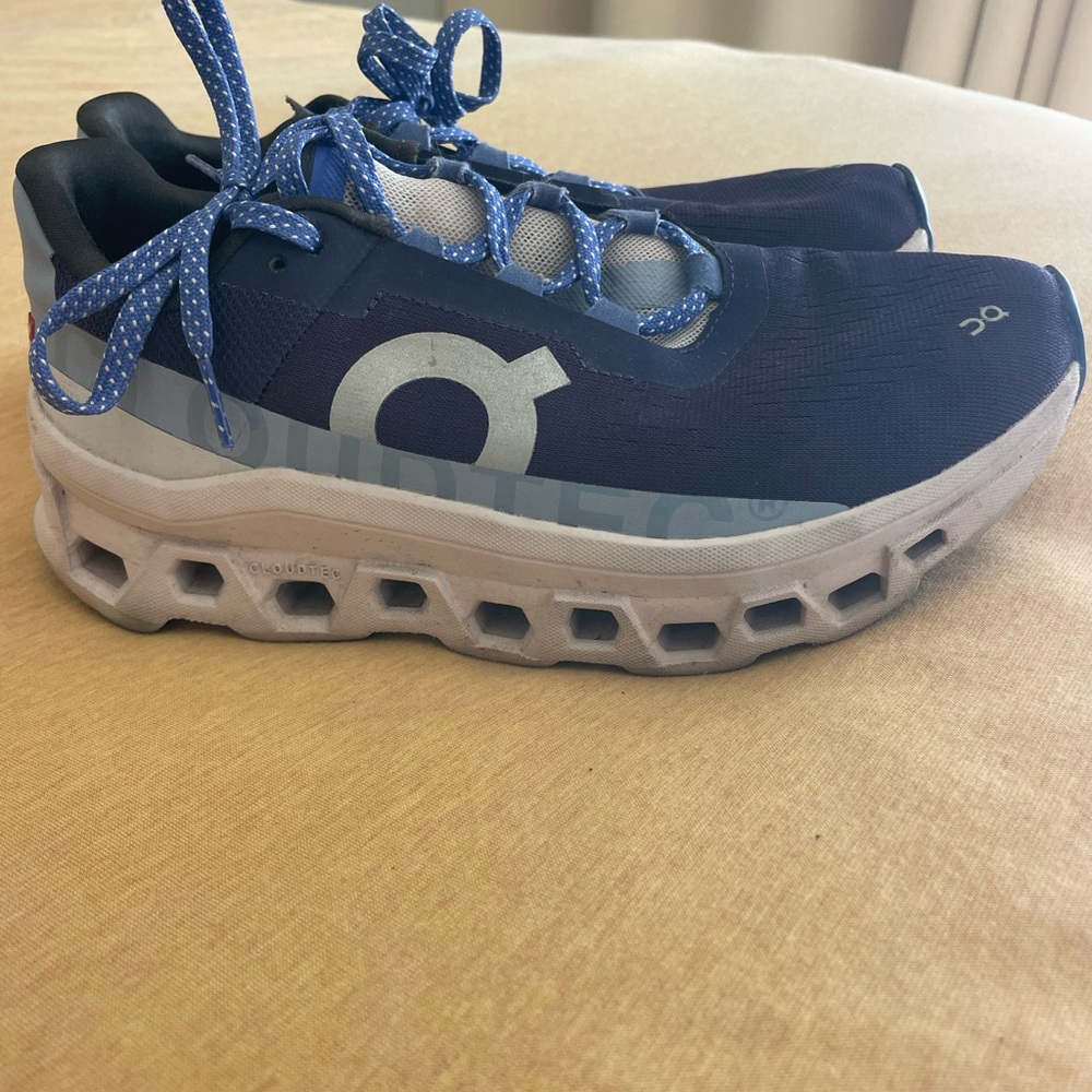 On Running Blue and White Sneakers
